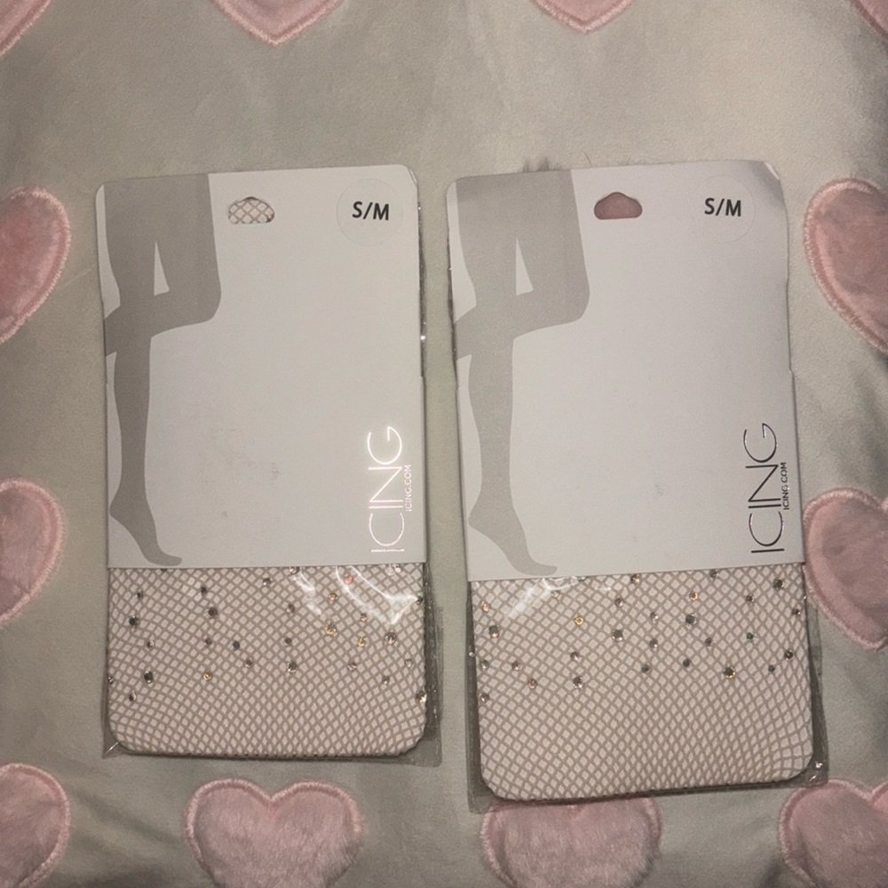 Sheer crystal rhinestone tights size S/M
